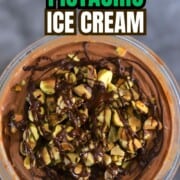 Dubai chocolate pistachio ice cream in the ninja creami pint.